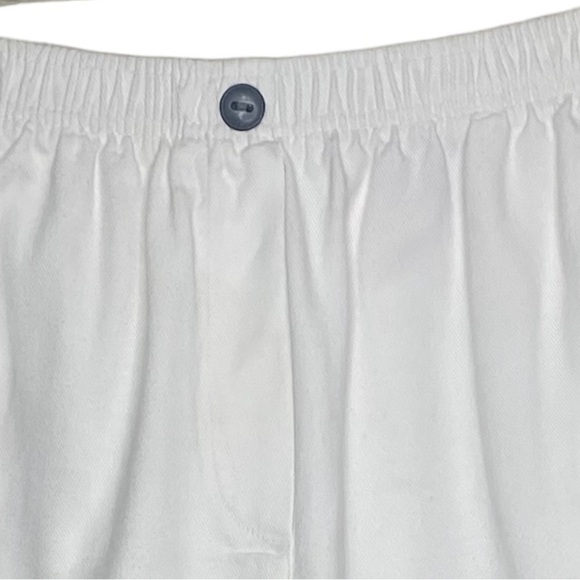 Woman Within Women’s Denim Shorts 14W White Pleated Knee Length Elastic Waist - Picture 2 of 14